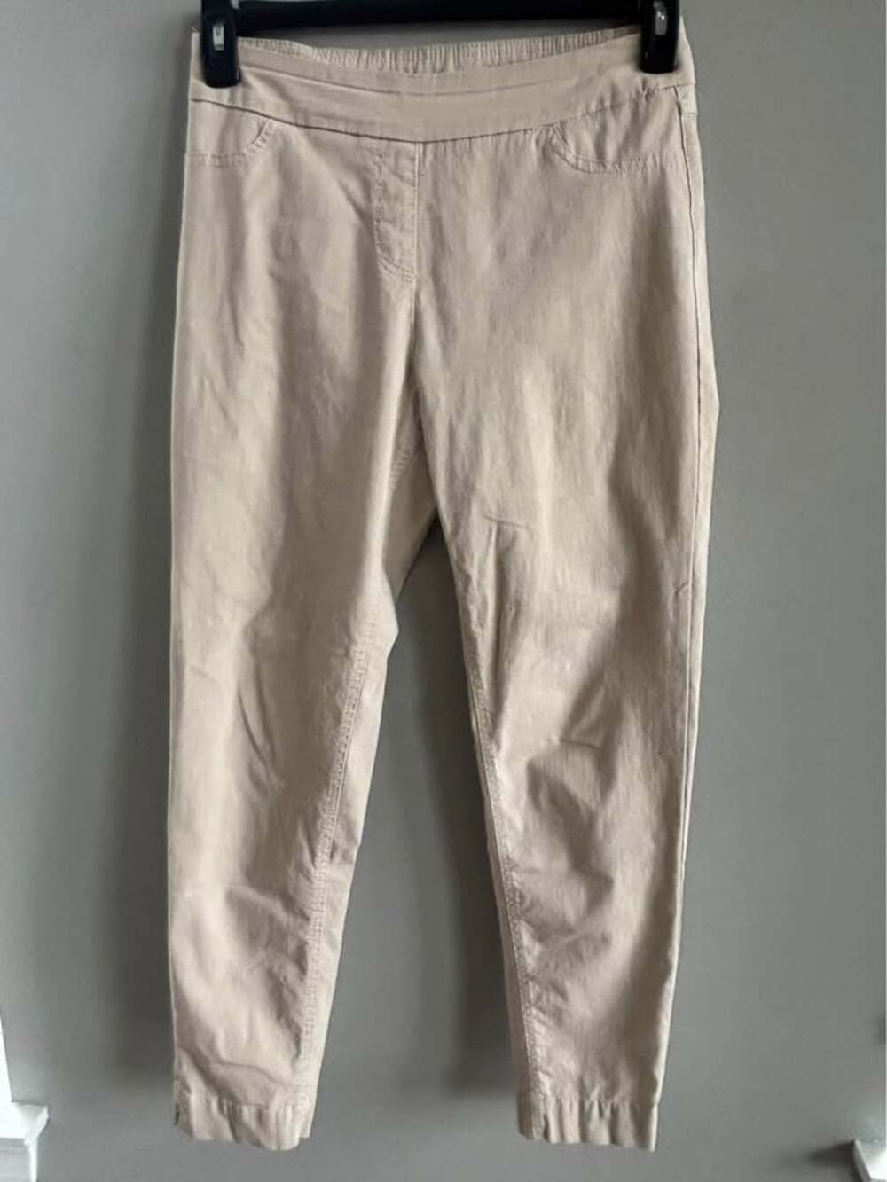 Soft Surroundings Super Stretch Pull-On Ankle Pants Beige Tan SMALL